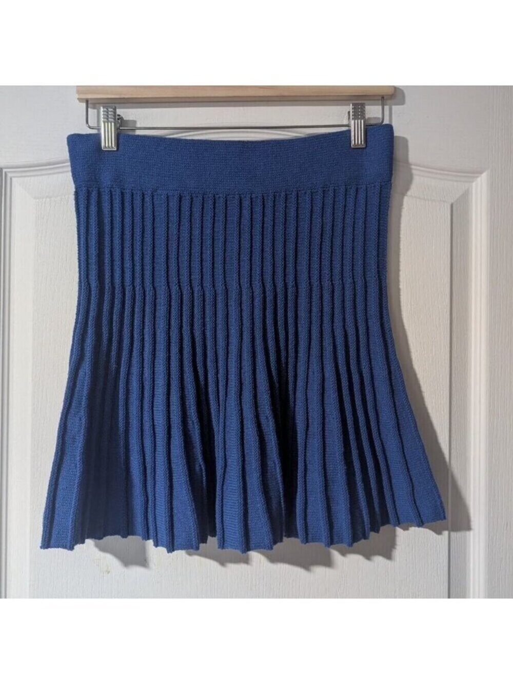 Zara | Pleated Knit Skirt In Blue - Picture 6 of 12
